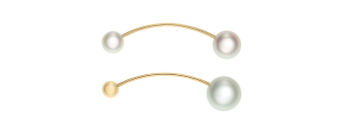 Ohrring mit zwei Perlen von Sophie Bille Brahe