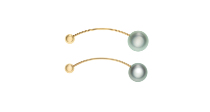 Perlen-Ohrringe von Sophie Bille Brahe Halbmond-förmig